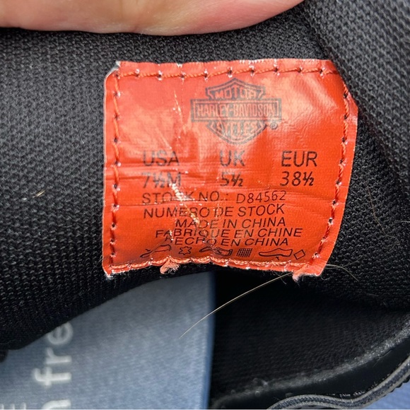 Harley Davidson woman’s riding black boots with zip up side/tie up middle. S:7.5 - Picture 7 of 12